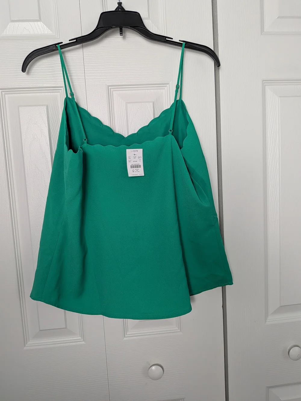 J. Crew Emerald Green Scalloped Neck Cami